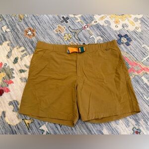 REI Co-op Sahara Amphib ripstop nylon belted men's shorts brown/tan size XL